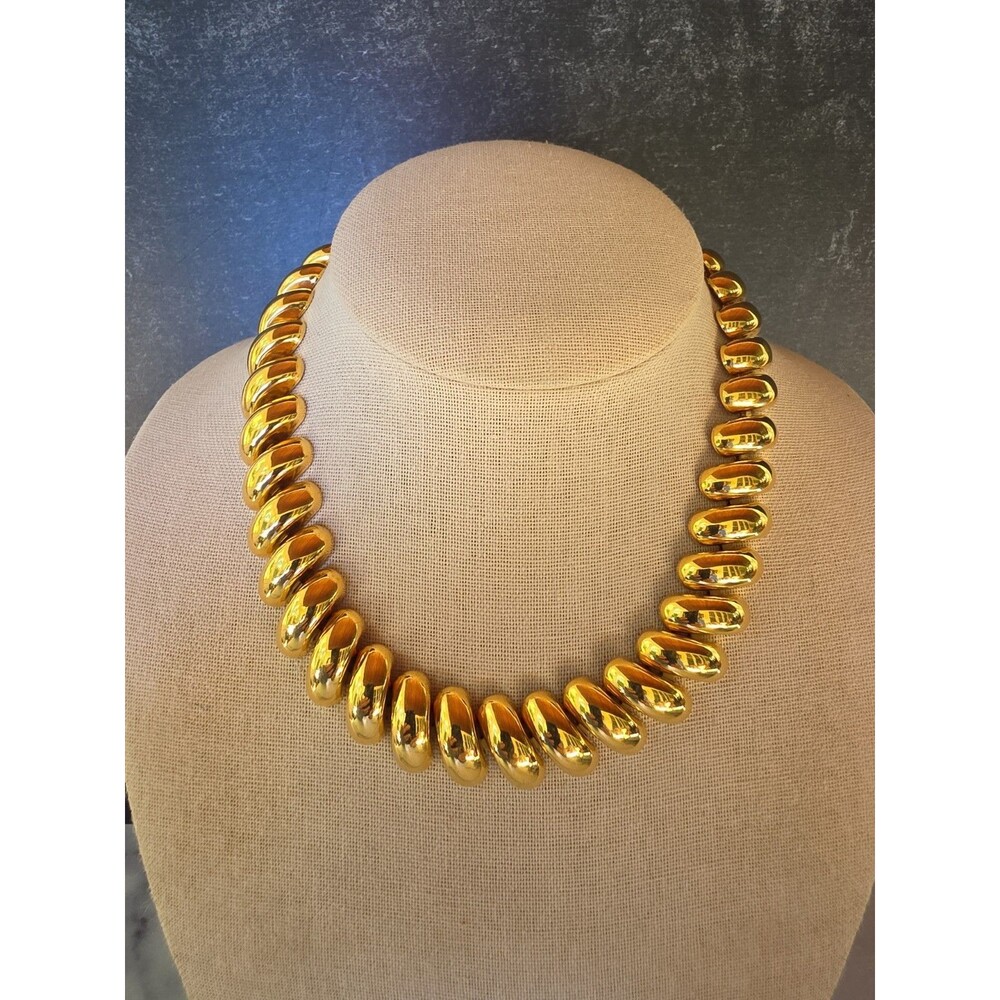 Napier Gold Tone Metal Chain Necklace Vintage Costume Jewelry USED